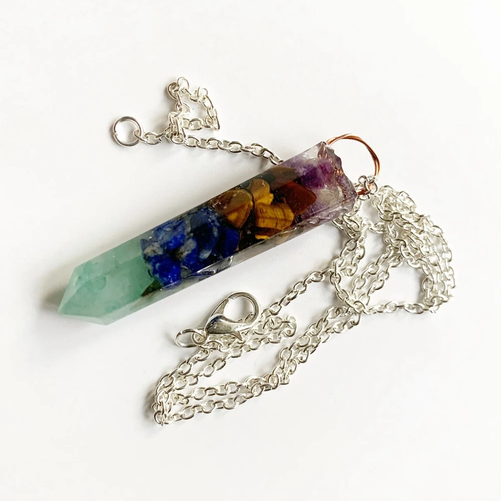Chakra Beads Chips Orgonite Energy Pendant Necklace Healing Natural Stone Point Hexagonal Crystal Necklace Jewelry Dropship
Chakra Beads Chips Orgonite Energy Pendant Necklace Healing Natural Stone Point Hexagonal Crystal Necklace Jewelry Dropship
