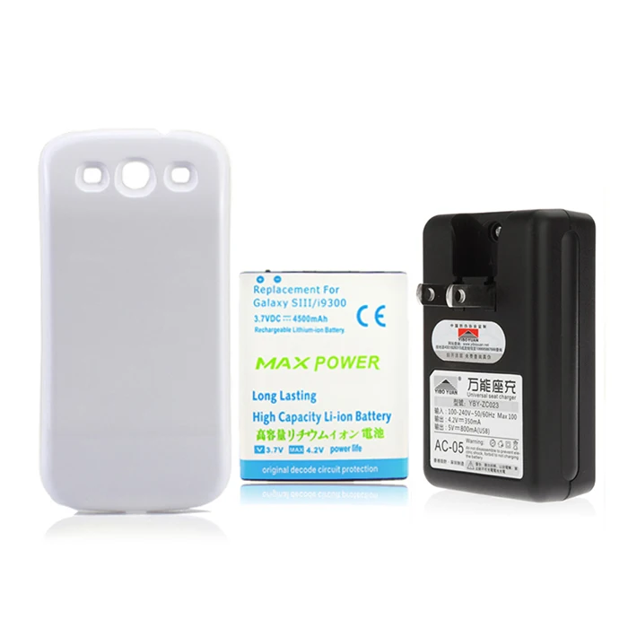 1PCS 4500mAh Replacement Extended Thicker Battery For Samsung Galaxy S3 i9300 Battery with White Back Cover + USB Wall Charger
1PCS 4500mAh Replacement Extended Thicker Battery For Samsung Galaxy S3 i9300 Battery with White Back Cover + USB Wall Charger
