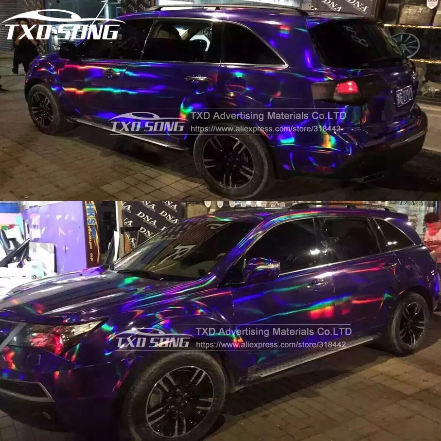 20X49CM/Lot Premium 3 Layers Rainbow Purple Chrome Holographic Vinyl Wrapping Film Bubble Free For Car Wrapping
20X49CM/Lot Premium 3 Layers Rainbow Purple Chrome Holographic Vinyl Wrapping Film Bubble Free For Car Wrapping