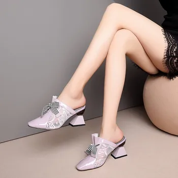 MLJUESE 2019 women slippers Soft Cow leather summer purple color square toe lace up high heels beaches sandals size 34-43
MLJUESE 2019 women slippers Soft Cow leather summer purple color square toe lace up high heels beaches sandals size 34-43