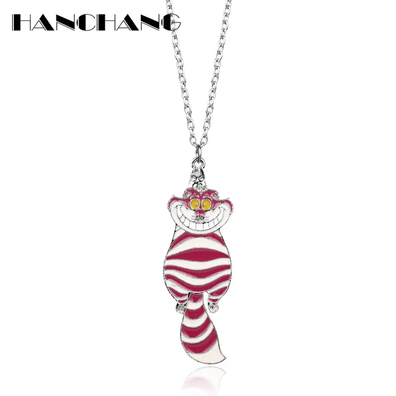 HANCHANG Accessories Cartoon Pendants Alice in Wonderland Cheshire Cat Necklace Women Girls Cute Chain Choker Necklaces
HANCHANG Accessories Cartoon Pendants Alice in Wonderland Cheshire Cat Necklace Women Girls Cute Chain Choker Necklaces