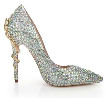 Luxury woman rhinestones cross snake high heel shoes colorful diamonds pointed toe gold snake heel stilettos wedding bride shoes
Luxury woman rhinestones cross snake high heel shoes colorful diamonds pointed toe gold snake heel stilettos wedding bride shoes