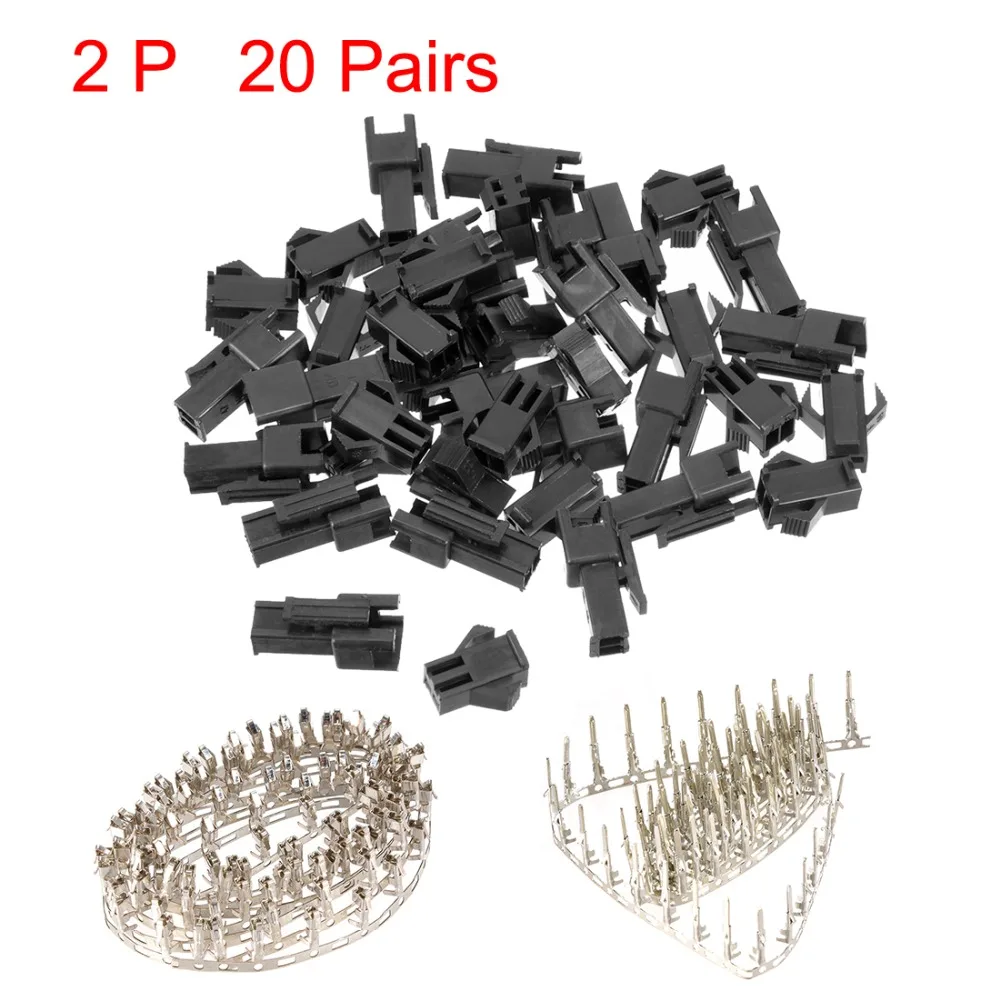 UXCELL 20pairs JST SM Housing Connector 2P 3P 4P 5P Male Female JST-SM Crimp Terminal 2.54mm Pins Adaptor | Обустройство дома