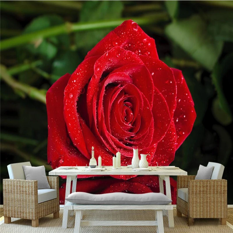 beibehang Wallpaper Mural Wall Sticker Romantic Red Rose Reflection Video Background Wall Decorative Painting papel de parede
beibehang Wallpaper Mural Wall Sticker Romantic Red Rose Reflection Video Background Wall Decorative Painting papel de parede