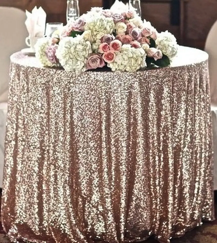 48'' ROUND(120CM) Sparkly Champagne Sequin Table Cloths For Cake Table Decoration-r
48'' ROUND(120CM) Sparkly Champagne Sequin Table Cloths For Cake Table Decoration-r