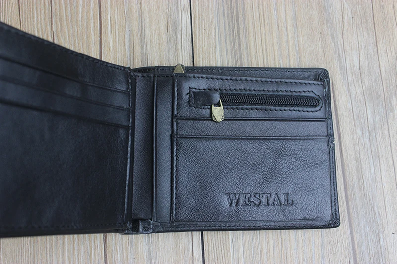 WESTAL Fashion Genuine Leather Short Men Man Wallet Small Purse Male Clutch Leather Men Wallets New Card Holder 8064 10