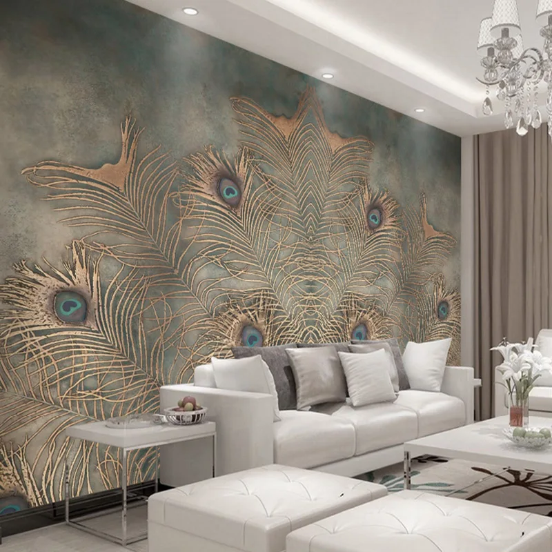 3D High Quality Modern Fashion Photo Wallpaper Luxury New Chinese Style Peacock Feather Wallpaper For Living Room Bedroom TV-set
3D High Quality Modern Fashion Photo Wallpaper Luxury New Chinese Style Peacock Feather Wallpaper For Living Room Bedroom TV-set