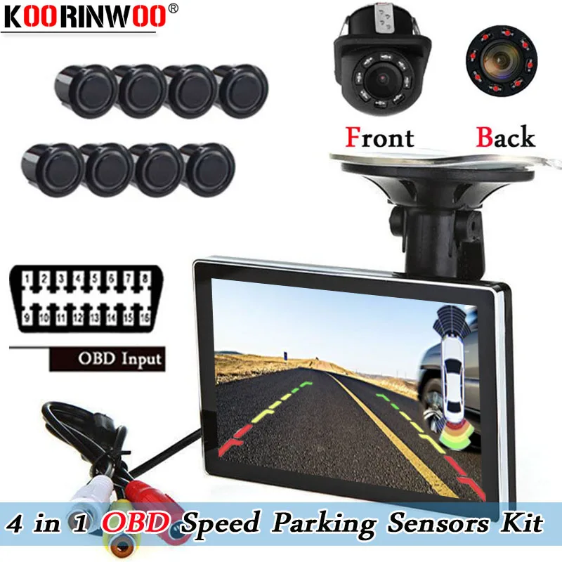 Koorinwoo Ultrasonic Car Parktronic 8 OBD Speed System Graphic For Car Parking Sensors Front Rearview Camera Buzzer With Monitor
Koorinwoo Ultrasonic Car Parktronic 8 OBD Speed System Graphic For Car Parking Sensors Front Rearview Camera Buzzer With Monitor
