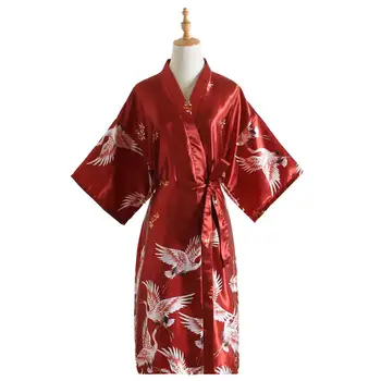 Print Female Sleepwear Burgundy Chinese Silk Rayon Robe Dress Bridemaids Sexy Wedding Nightgown Kimono Bathrobe One Size
Print Female Sleepwear Burgundy Chinese Silk Rayon Robe Dress Bridemaids Sexy Wedding Nightgown Kimono Bathrobe One Size