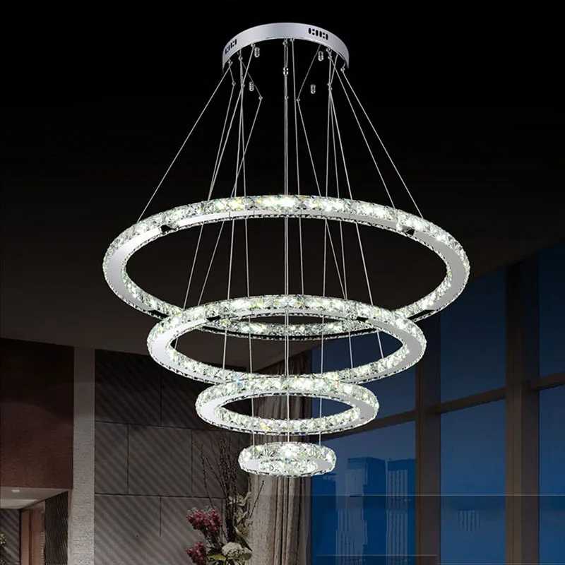 LED Chandelier Modern Stainless Steel Crystal Light led Kroonluchter Hanging Lamp 4 Rings DIY Design Diamond Chandelier
LED Chandelier Modern Stainless Steel Crystal Light led Kroonluchter Hanging Lamp 4 Rings DIY Design Diamond Chandelier