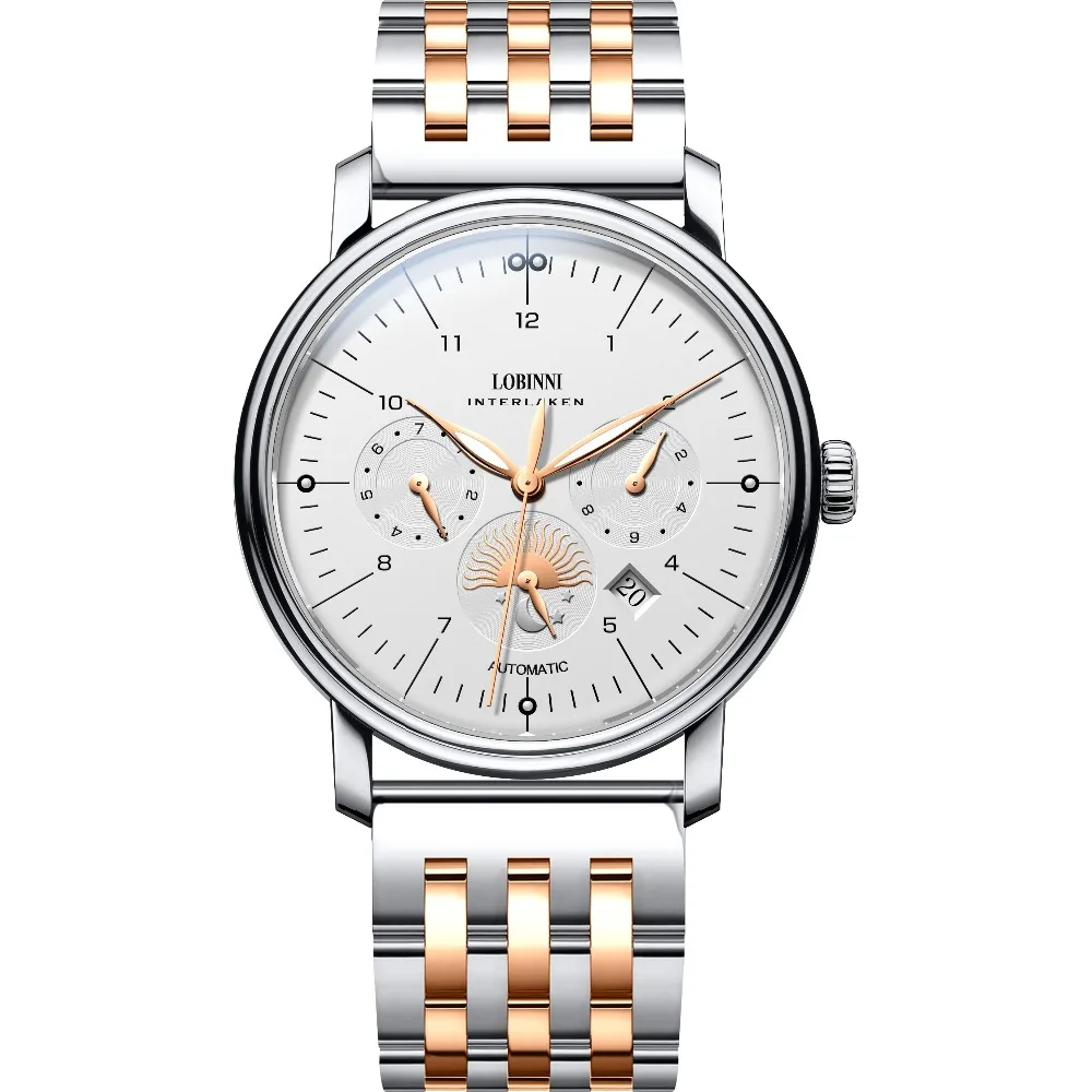 LOBINNI Men Business Waterproof Fashion Multifunction Automatic Self-wind Mechanical Wrist Watch Month,Week,Date - Steel Band
LOBINNI Men Business Waterproof Fashion Multifunction Automatic Self-wind Mechanical Wrist Watch Month,Week,Date - Steel Band