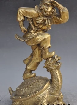 16" chinese myth brass monkey king Sun Wukong buddha stand dragon turtle statue
16" chinese myth brass monkey king Sun Wukong buddha stand dragon turtle statue