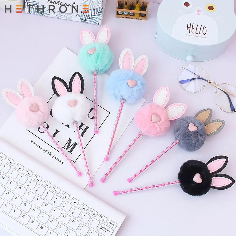 Hethrone cute pink Office plush rabbit Writing Gel pens for school Supplies stationery stylus pen black calligraphy writing pen
Hethrone cute pink Office plush rabbit Writing Gel pens for school Supplies stationery stylus pen black calligraphy writing pen