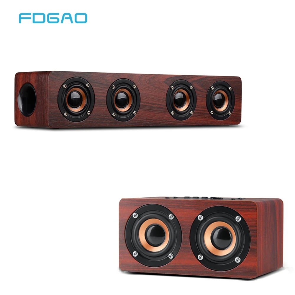 FDGAO Bluetooth Speaker Wireless Stereo Subwoofer HIFI Music Box Wooden Soundbar Loudspeaker with Mic FM radio TF for Phone
FDGAO Bluetooth Speaker Wireless Stereo Subwoofer HIFI Music Box Wooden Soundbar Loudspeaker with Mic FM radio TF for Phone