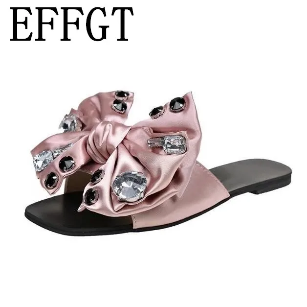 EFFGT Crystal bowknot Slippers Sandals Women Shoes Summer open-toe sandals Women shoes Slides Ladies Outdoor Flats slipper
EFFGT Crystal bowknot Slippers Sandals Women Shoes Summer open-toe sandals Women shoes Slides Ladies Outdoor Flats slipper