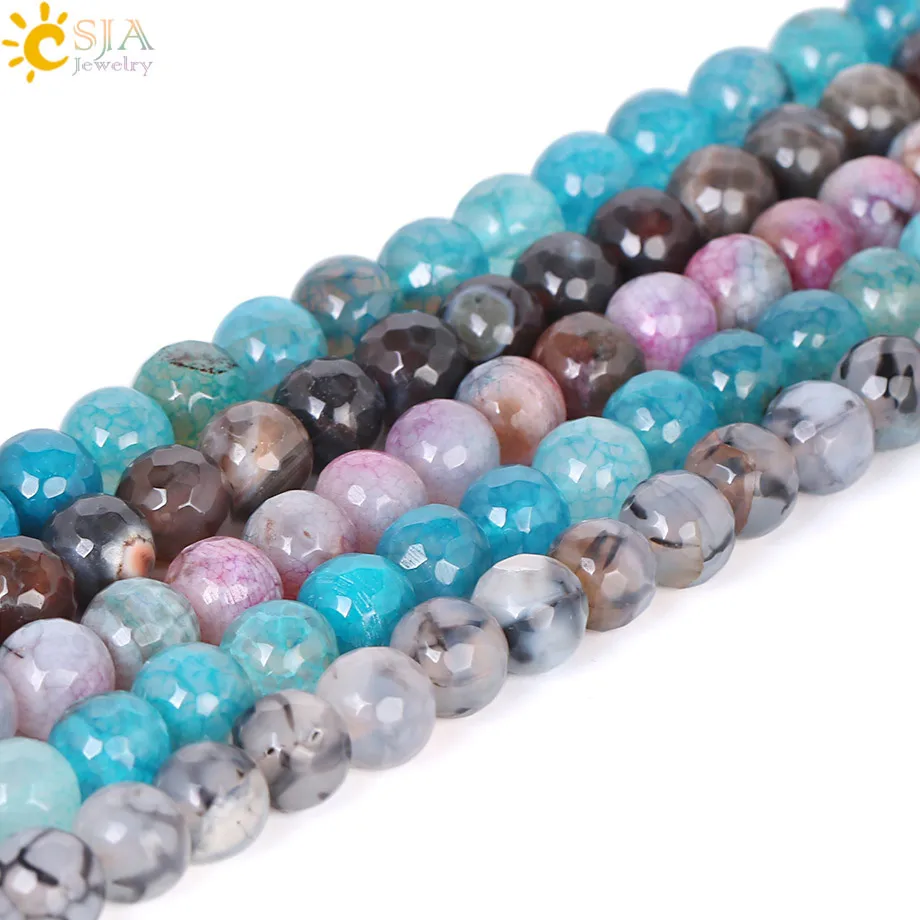 CSJA 10mm Natural Stone Loose Beads Colorful Round Faceted Dragon Vein Agates for Bracelet Jewelry Diy Making Strand 14.5'' F313
CSJA 10mm Natural Stone Loose Beads Colorful Round Faceted Dragon Vein Agates for Bracelet Jewelry Diy Making Strand 14.5'' F313