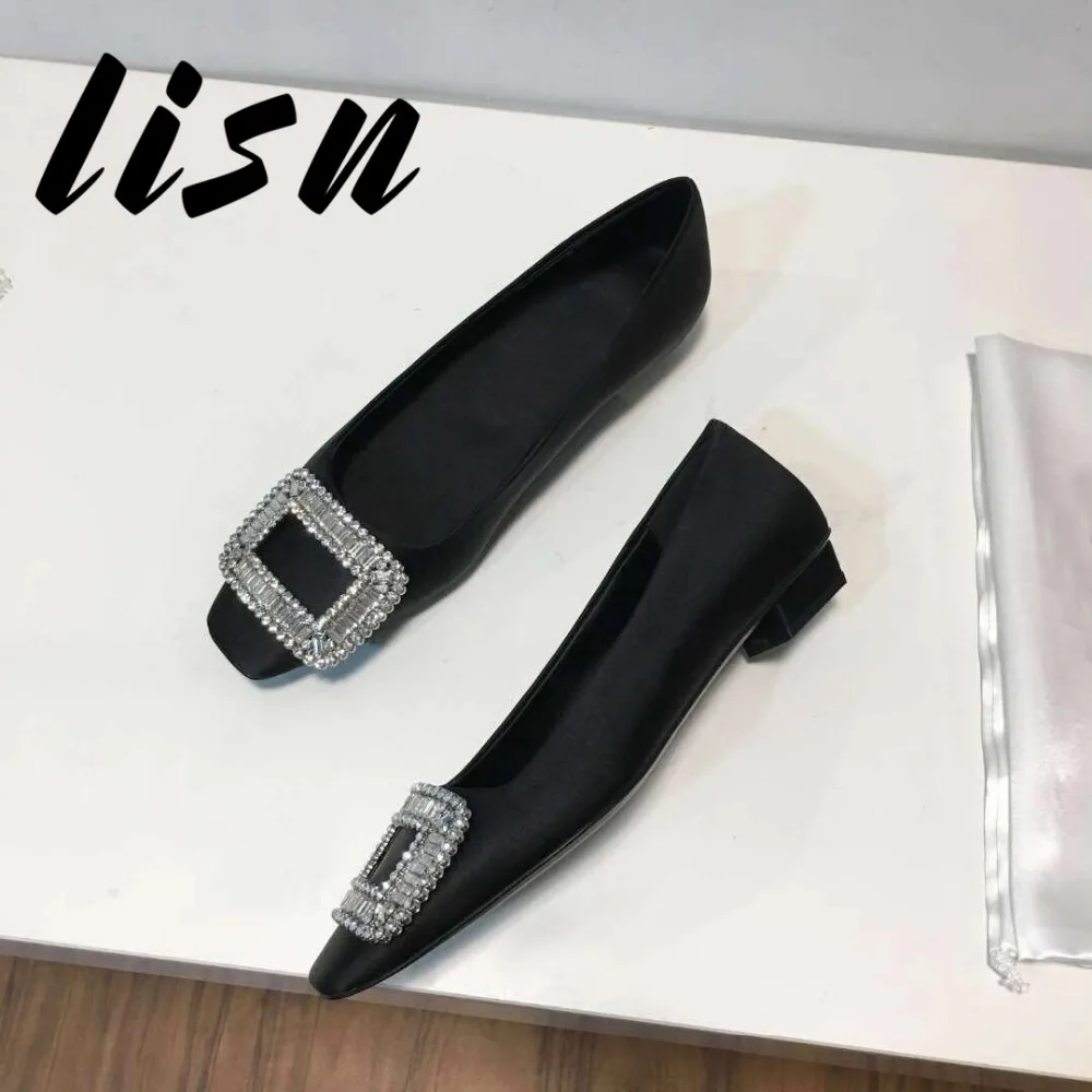 LISN New Satin Square Toe Slip On Women Pumps Crystal Deco Low Heel Spring Summer Pumps Shoes Women
LISN New Satin Square Toe Slip On Women Pumps Crystal Deco Low Heel Spring Summer Pumps Shoes Women