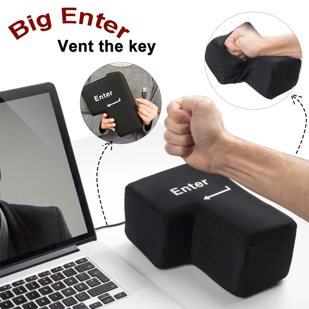 New Fashion USB Big Enter Key Nap Pillow Desktop Nap Pillow Stress Punch Bag for Home Office Computer Laptop Antistress Toys
New Fashion USB Big Enter Key Nap Pillow Desktop Nap Pillow Stress Punch Bag for Home Office Computer Laptop Antistress Toys