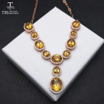 TBJ, "Party Queen"Natural Gemstone Necklace with natural citrine in 925 sterling silver rose gold color for lady with gift box
TBJ, "Party Queen"Natural Gemstone Necklace with natural citrine in 925 sterling silver rose gold color for lady with gift box