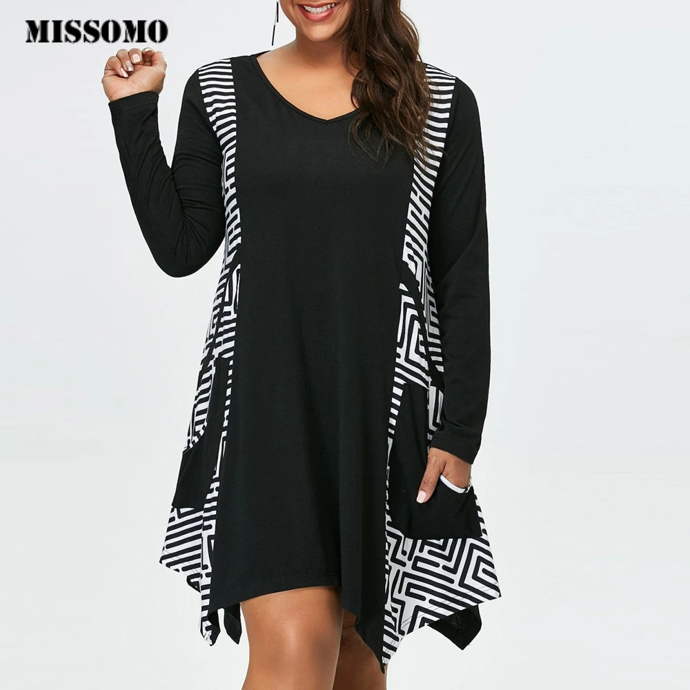 MISSOMO 5XL women dress plus size Mini Dress V-Neck Long Sleeve Asymmetrical Pockets Long Sleeve Patchwork Loose Casual Vestidos
MISSOMO 5XL women dress plus size Mini Dress V-Neck Long Sleeve Asymmetrical Pockets Long Sleeve Patchwork Loose Casual Vestidos