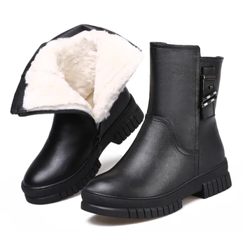 2019 New Winter Boots Women Shoes Fashion Buckle Cow Leather Boots Non-slip Comfort Fur One Wool Women Boots Warm Martin Boots
2019 New Winter Boots Women Shoes Fashion Buckle Cow Leather Boots Non-slip Comfort Fur One Wool Women Boots Warm Martin Boots