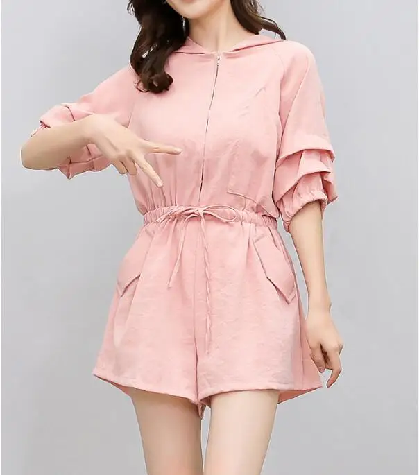 Fashion Women Hoodies Playsuit Casual Plus Size Short Sleeve Summer Leisure Hooded Tops + Shorts White Pink
Fashion Women Hoodies Playsuit Casual Plus Size Short Sleeve Summer Leisure Hooded Tops + Shorts White Pink