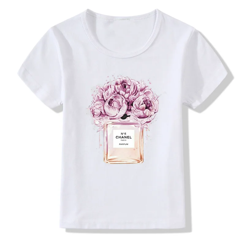 Fashion Flowers and Perfume Print T shirt Children 2019 Cool Short Sleeve Summer Tops Kids Baby Girls O-neck Cute T-shirt oal072
Fashion Flowers and Perfume Print T shirt Children 2019 Cool Short Sleeve Summer Tops Kids Baby Girls O-neck Cute T-shirt oal072