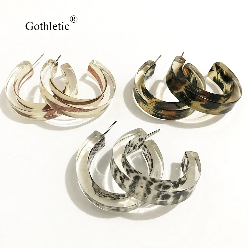 Gothletic 40MM Animal Print Acetate Resin Hoop Earring Thick Round Circle Acrylic Earrings for Women Brinco Fashion Jewelry 2019
Gothletic 40MM Animal Print Acetate Resin Hoop Earring Thick Round Circle Acrylic Earrings for Women Brinco Fashion Jewelry 2019