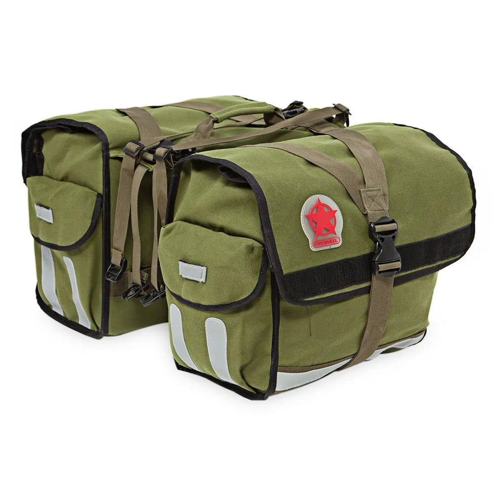 Roswheel Bicycle Bag Durable 2 in 1 Water Repellent Bicycle Rear Pannier Bag Army Green Canvas Cycling Bag with Reflective Strip
Roswheel Bicycle Bag Durable 2 in 1 Water Repellent Bicycle Rear Pannier Bag Army Green Canvas Cycling Bag with Reflective Strip
