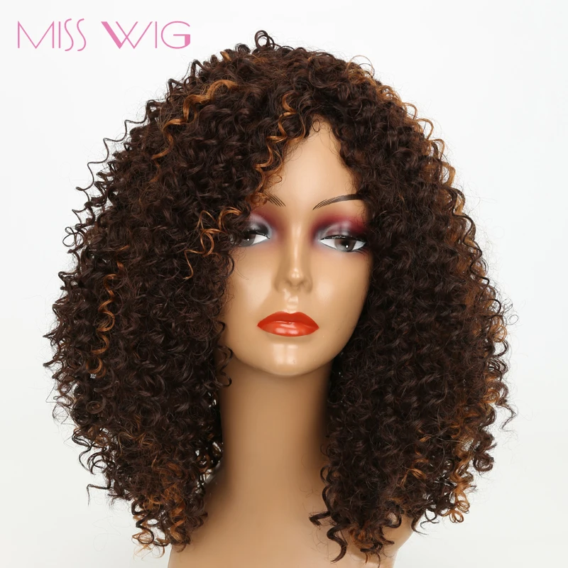 MISS WIG 16Inches Long Kinky Curly Wigs for Black Women Brown Synthetic Wigs African Hairstyle High temperature Fiber
MISS WIG 16Inches Long Kinky Curly Wigs for Black Women Brown Synthetic Wigs African Hairstyle High temperature Fiber
