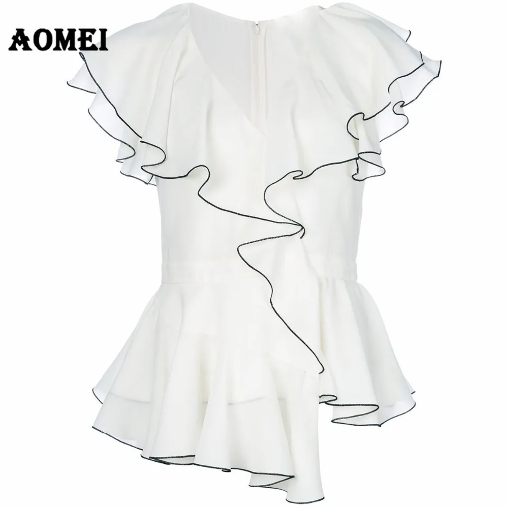 Women Summer Blouses White Irregular Ruffle Fashion Tops Zipper Ladies Workwear Blusas Girls Shirts Casual Slim Fashion Peplum
Women Summer Blouses White Irregular Ruffle Fashion Tops Zipper Ladies Workwear Blusas Girls Shirts Casual Slim Fashion Peplum
