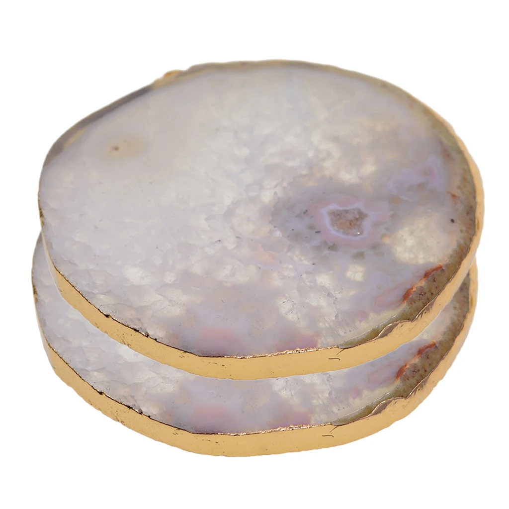 2 Pack Agate Slices Geode Stones Gold Edge, Coasters Cup Mat, 60 -80 mm, for Jewelry Making, Home Decoration, DIY Crafts
2 Pack Agate Slices Geode Stones Gold Edge, Coasters Cup Mat, 60 -80 mm, for Jewelry Making, Home Decoration, DIY Crafts
