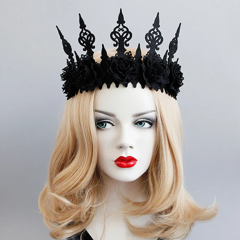 New 2019 Flower Crown Headband for Women Tiara Halloween Masquerade Party Black Head Band Noble Hair Accessories Jewelry
New 2019 Flower Crown Headband for Women Tiara Halloween Masquerade Party Black Head Band Noble Hair Accessories Jewelry