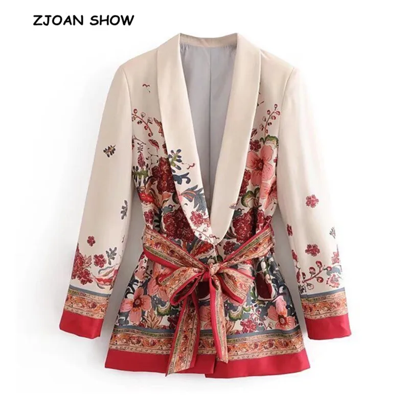 Retro Flower print Sashes Waist Blazer 2018 Casual Woman Shawl Collar Slim Fit Mid long Suit Jacket Coat Outerwear With Belt
Retro Flower print Sashes Waist Blazer 2018 Casual Woman Shawl Collar Slim Fit Mid long Suit Jacket Coat Outerwear With Belt
