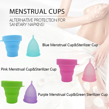 100% Silicone Feminine Hygiene Periods Cup With Sterilizing Cup Health Care Menstrual Cup Silicone Reusable Cups
100% Silicone Feminine Hygiene Periods Cup With Sterilizing Cup Health Care Menstrual Cup Silicone Reusable Cups
