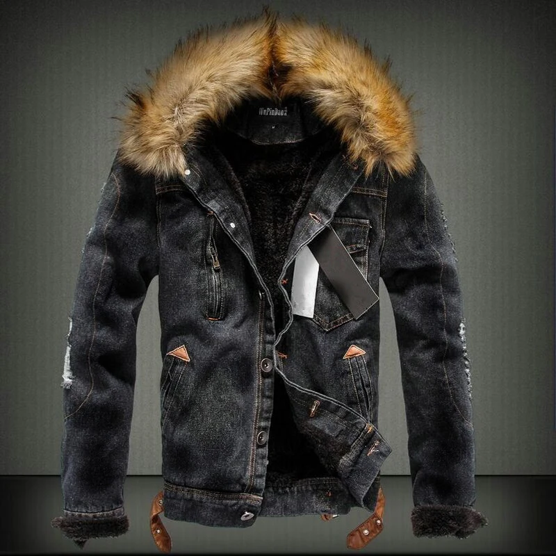2018 Fashion Streetwear Winter Jacket For Men Black Blue Punk Style Velvet Parka Denim Warm Jacket Men Fur Collar Hooded Coats
2018 Fashion Streetwear Winter Jacket For Men Black Blue Punk Style Velvet Parka Denim Warm Jacket Men Fur Collar Hooded Coats