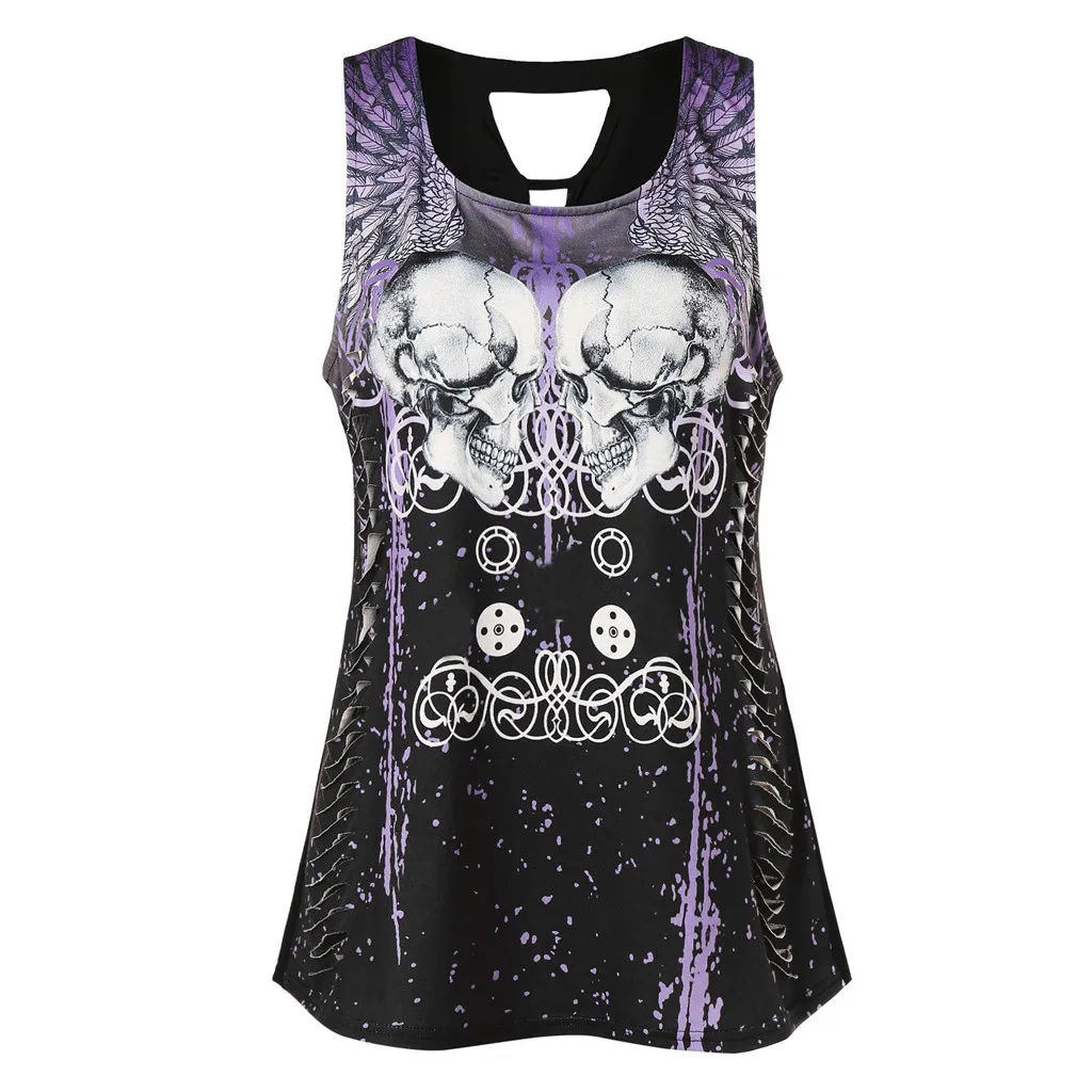 FREE OSTRICH Women T Shirts Sleeveless Ripped Skull Print Simple Black Slim Fit Trend Elegant Noble Summer T-Shirt For Women
FREE OSTRICH Women T Shirts Sleeveless Ripped Skull Print Simple Black Slim Fit Trend Elegant Noble Summer T-Shirt For Women