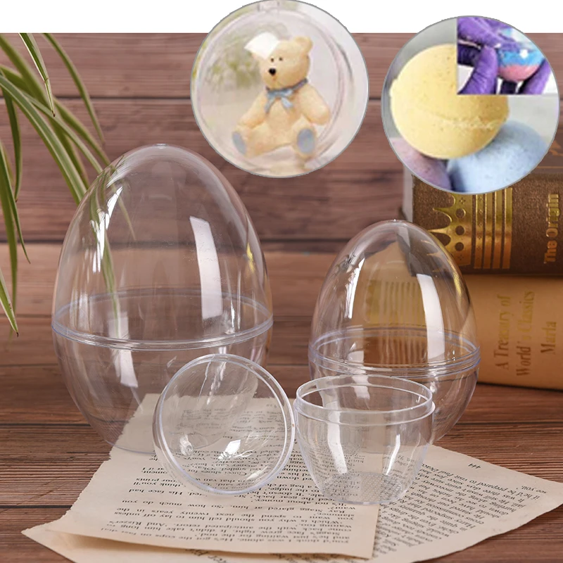 ULTNICE 20PCS Christmas Clear Baubles Transparent Egg Shaped Ball Plastic Fillable Sphere Ornament for Wedding Party Holiday Xmas Home Decor Size S