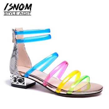 ISNOM Snake Sandals Women Open Toe Footwear Multi Color Sandals Unusual Heels Shoes Ankle Strap Shoes Woman Summer Plus Size 45
ISNOM Snake Sandals Women Open Toe Footwear Multi Color Sandals Unusual Heels Shoes Ankle Strap Shoes Woman Summer Plus Size 45
