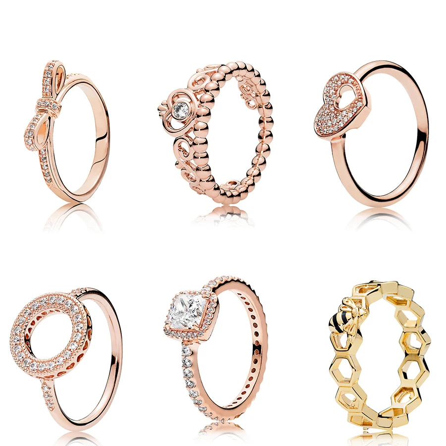 925 Sterling Silver Ring Rose Gold Butterfly Bowknot Princess Crown Heart Finger Ring For Women Jewelry
925 Sterling Silver Ring Rose Gold Butterfly Bowknot Princess Crown Heart Finger Ring For Women Jewelry