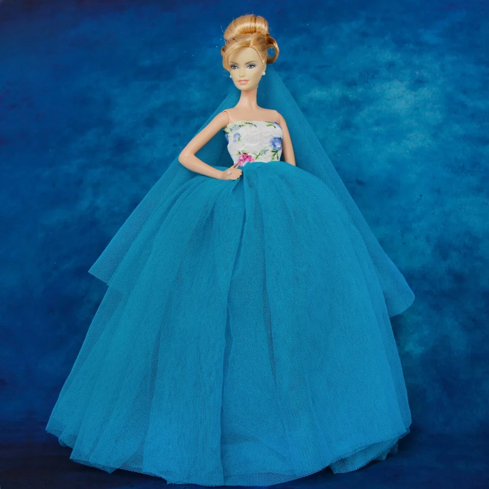 Handmade Fashion Blue Wedding Princess Dress Lace Flower Printing Skirt + 1x Veil Clothes For Barbie Doll 12'' Accessories Toys
Handmade Fashion Blue Wedding Princess Dress Lace Flower Printing Skirt + 1x Veil Clothes For Barbie Doll 12'' Accessories Toys