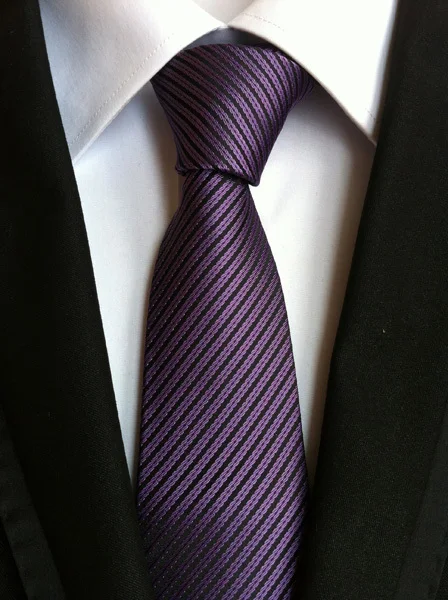 Новое поступление галстук ЖАККАРДОВЫЙ тканый Лавандовый фиолетовый с черными