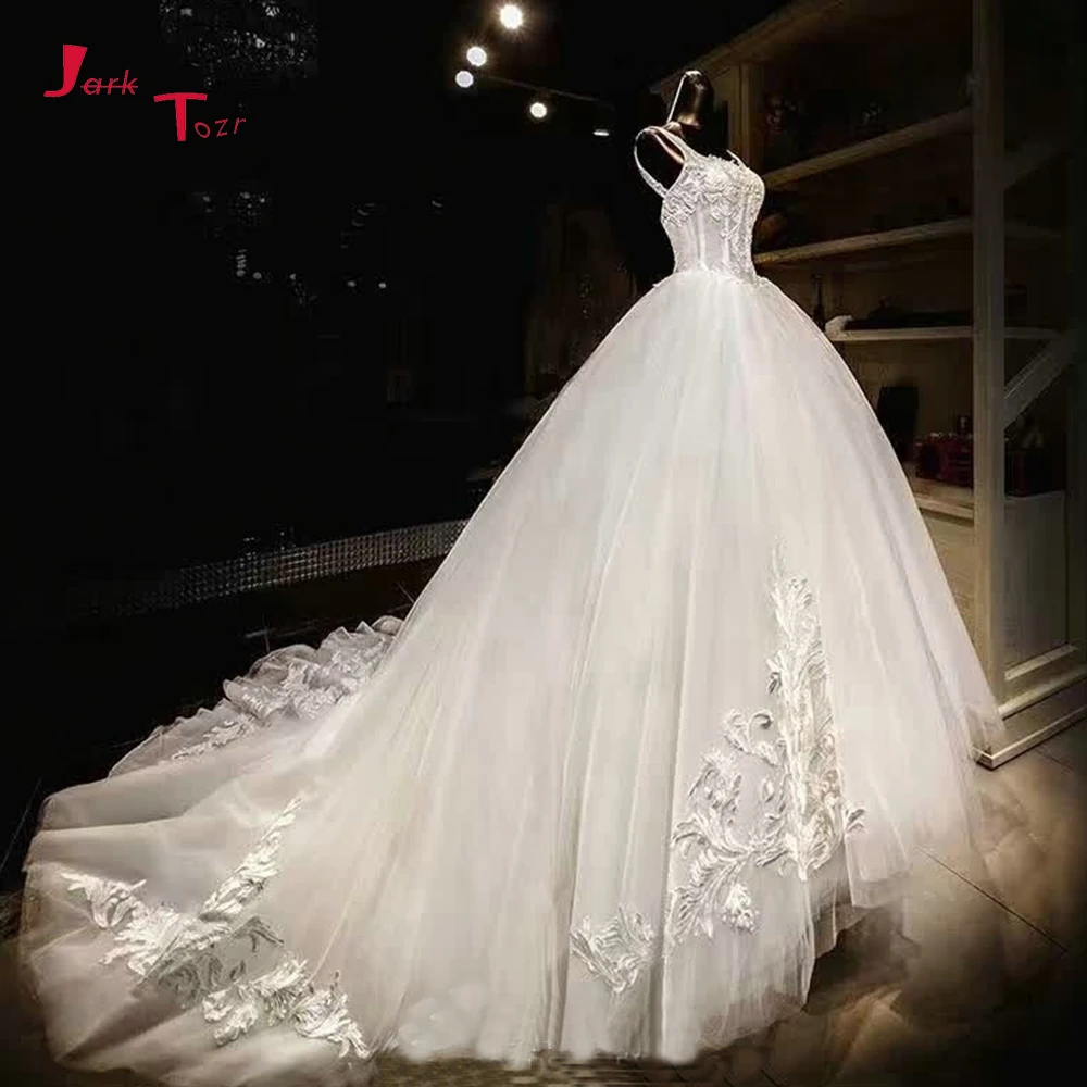 Jark Tozr Custom Made Sexy Backless Lace Appliques Princess Ball Gown Wedding Dresses Plus Size 2019 Vestido De Noiva Princesa
Jark Tozr Custom Made Sexy Backless Lace Appliques Princess Ball Gown Wedding Dresses Plus Size 2019 Vestido De Noiva Princesa