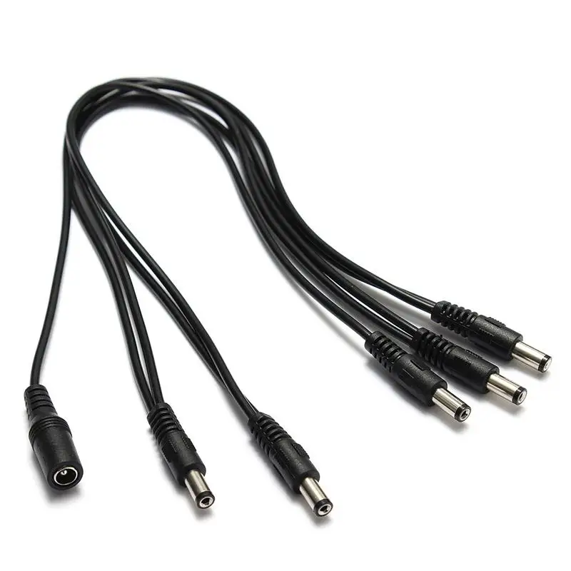 5 Way Guitar Effect Pedal Daisy Chain Power Supply Cable Splitter Copper Wire For Boss Black For Electric Guitar - Zebra SKU569111 Guitar Splitter