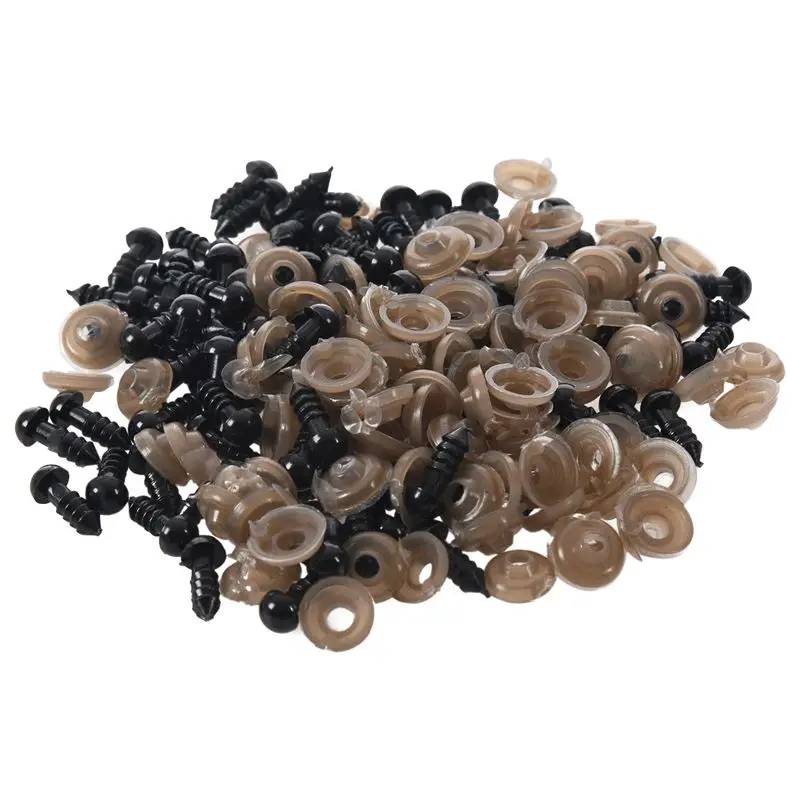 

100Pcs 6mm Black Plastic Safety Eye Washers For Teddy Toy Eyes Puppet Doll Craft