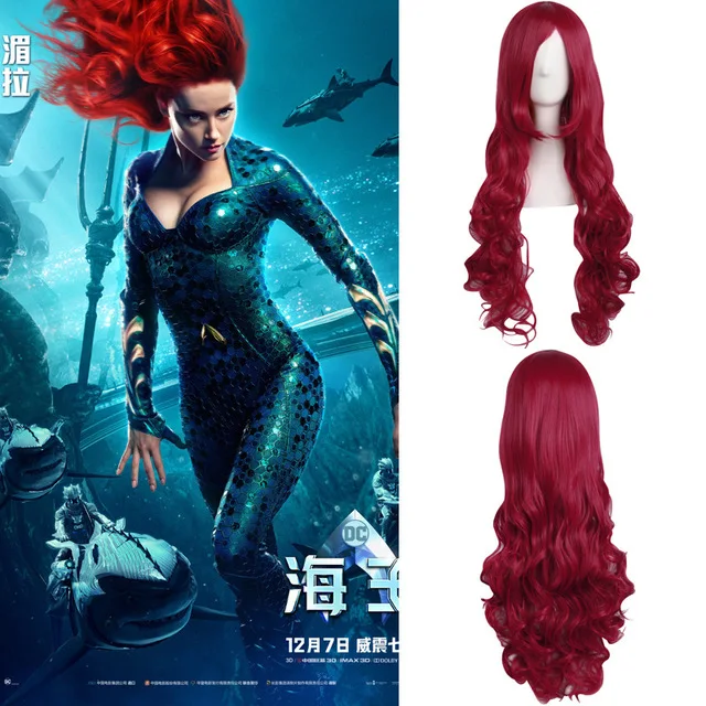 Women/'s Long Red Character Poison Ivy Ariel Jessica Rabbit Mermaid Costume Wig