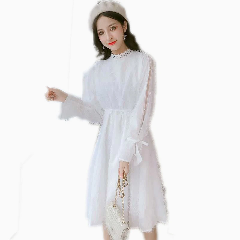 2019 Spring Autumn Women Tassel Patchwork Mesh Sweet Vestido Female Hollow Out Solid Dresses Lady Flare Sleeve Casual Dress Z153
2019 Spring Autumn Women Tassel Patchwork Mesh Sweet Vestido Female Hollow Out Solid Dresses Lady Flare Sleeve Casual Dress Z153