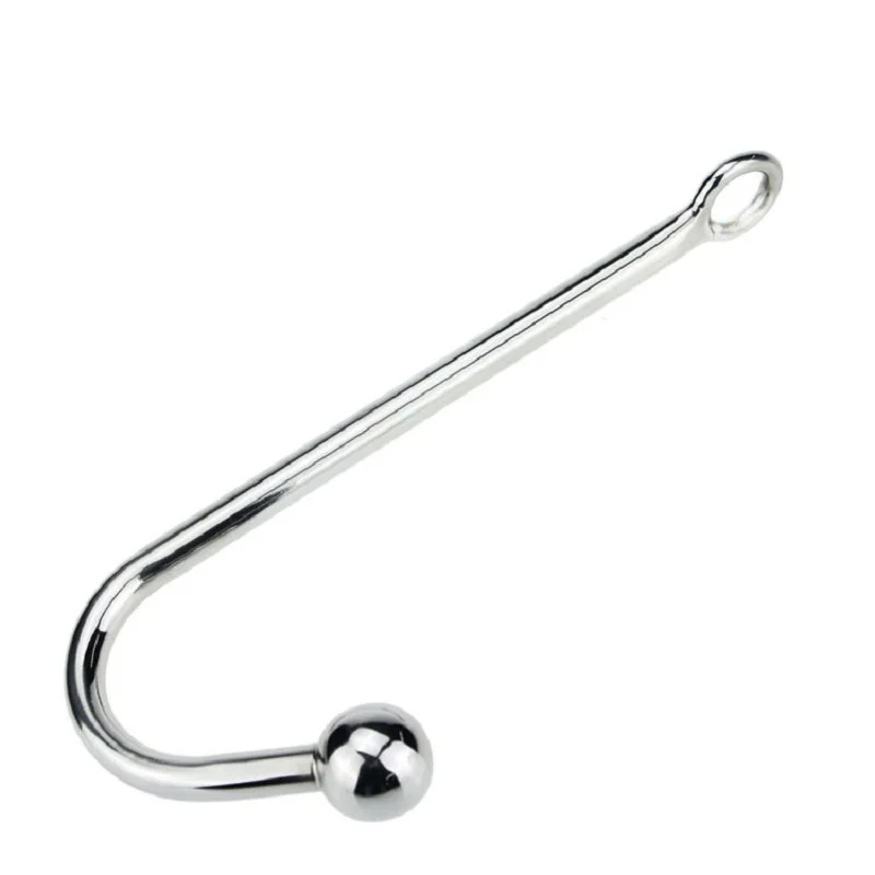 130g Stainless Steel Anal Hook With Beads Prostate Massager BDSM Sex Toy For Men