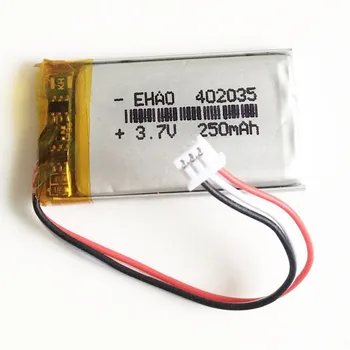 3.7V 250mAh 402035 Lithium Polymer LiPo Rechargeable battery JST 1.25mm 3pin connector for GPS Mp3 GPS bluetooth smart watch
3.7V 250mAh 402035 Lithium Polymer LiPo Rechargeable battery JST 1.25mm 3pin connector for GPS Mp3 GPS bluetooth smart watch
