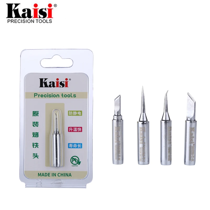 

Kaisi Lead-Free Soldering Iron Tip 900M-T-K 900M-T-I Welding Sting Solder Iron Tips for BGA Rework Soldering Station Tools